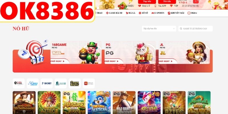 Sảnh nổ hũ OK8386 thu hút triệu thành viên